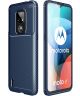 Motorola Moto E7 Siliconen Carbon Hoesje Blauw