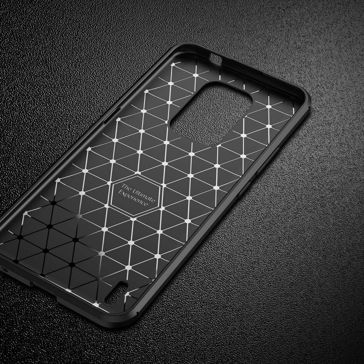 Motorola Moto E7 Siliconen Carbon Hoesje Blauw afbeelding 9