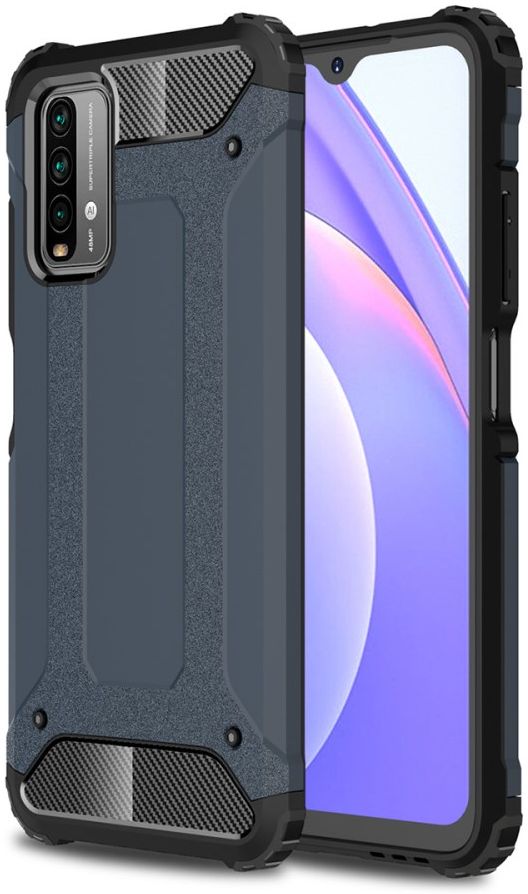 Xiaomi Poco M3/Redmi 9T Hoesje Shock Proof Hybride Back Cover Navy afbeelding 1