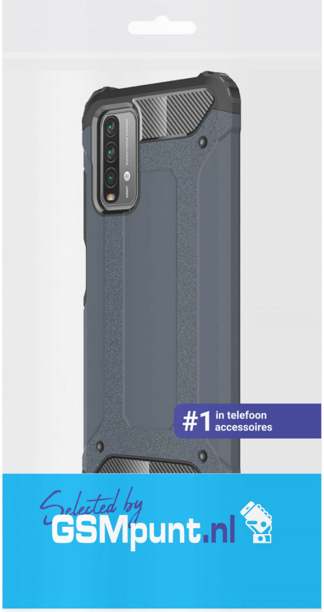 Xiaomi Poco M3/Redmi 9T Hoesje Shock Proof Hybride Back Cover Navy afbeelding 2