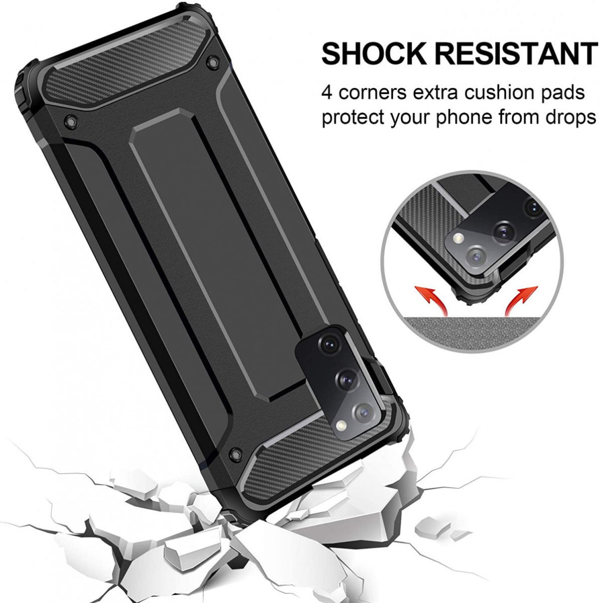 Xiaomi Poco M3/Redmi 9T Hoesje Shock Proof Hybride Back Cover Navy afbeelding 8