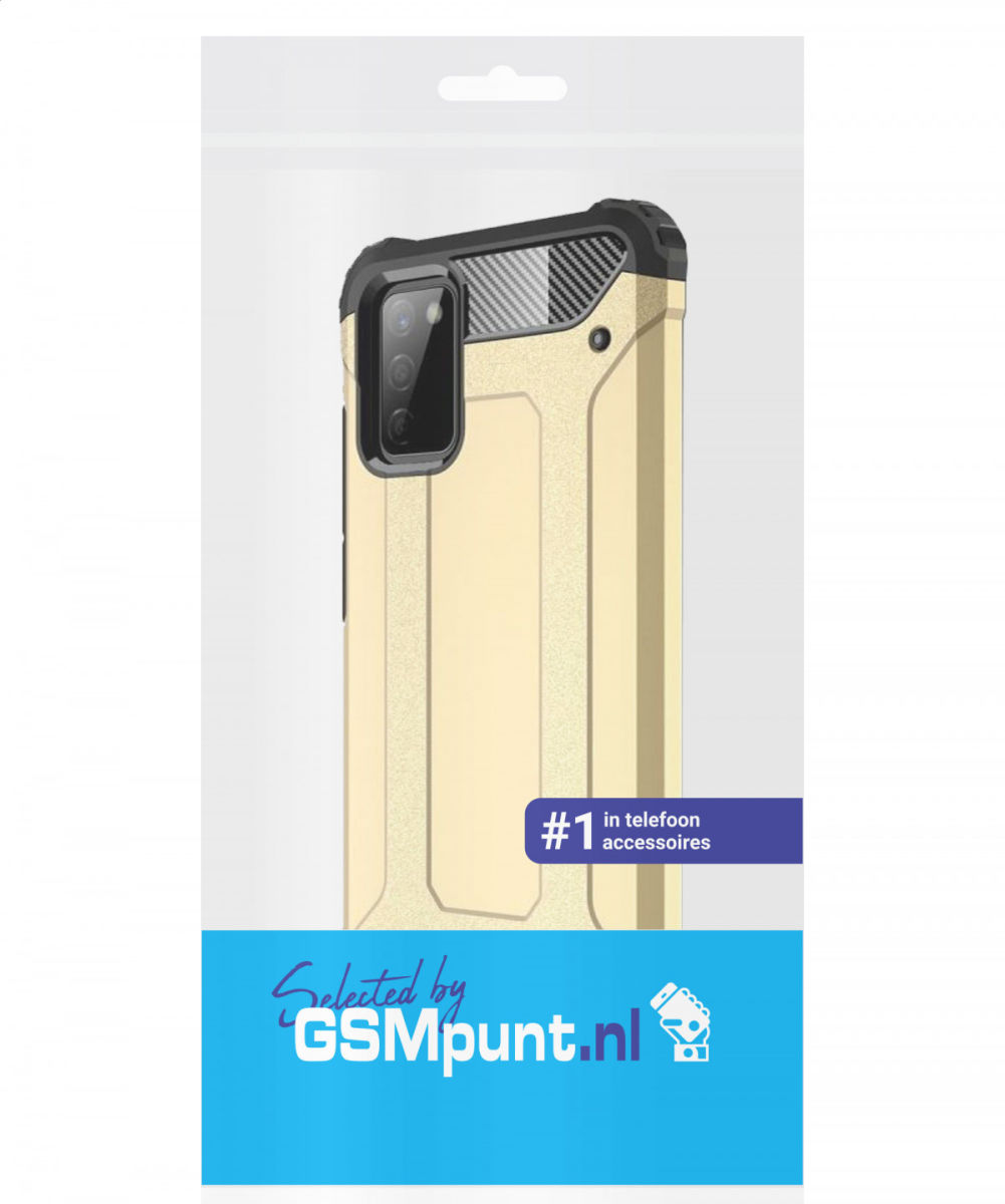 Samsung Galaxy A02S Hoesje Shock Proof Hybride Back Cover Goud afbeelding 2