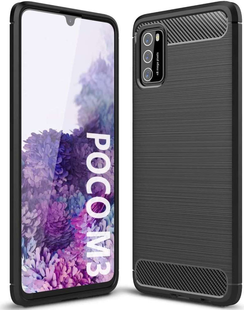 Xiaomi Poco M3 Hoesje Geborsteld TPU Flexibele Back Cover Zwart afbeelding 5