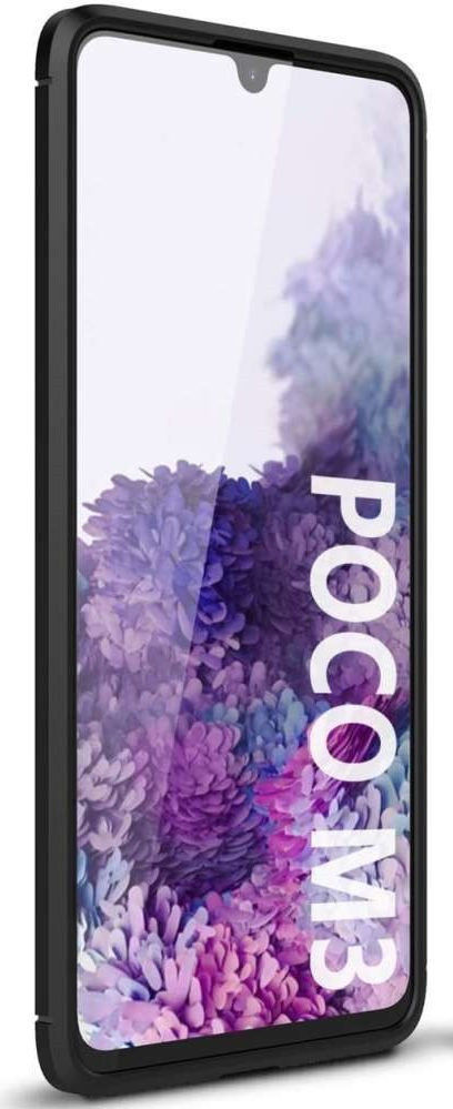 Xiaomi Poco M3 Hoesje Geborsteld TPU Flexibele Back Cover Zwart afbeelding 4