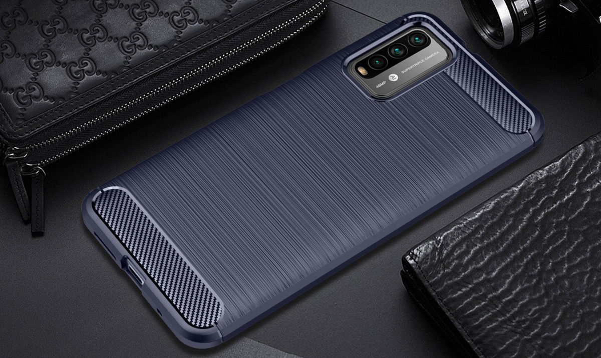 Xiaomi Poco M3 Hoesje Geborsteld TPU Flexibele Back Cover Blauw afbeelding 5
