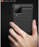 Samsung Galaxy A12 Hoesje Geborsteld TPU Flexibele Back Cover Zwart