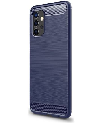Samsung Galaxy A32 5G Hoesje Geborsteld TPU Flexibele Back Cover Blauw Hoesjes