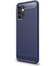 Samsung Galaxy A32 5G Hoesje Geborsteld TPU Flexibele Back Cover Blauw
