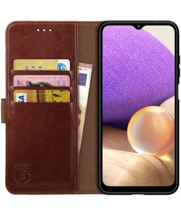 Rosso Element Samsung Galaxy A32 5G Hoesje Book Cover Bruin Hoesjes