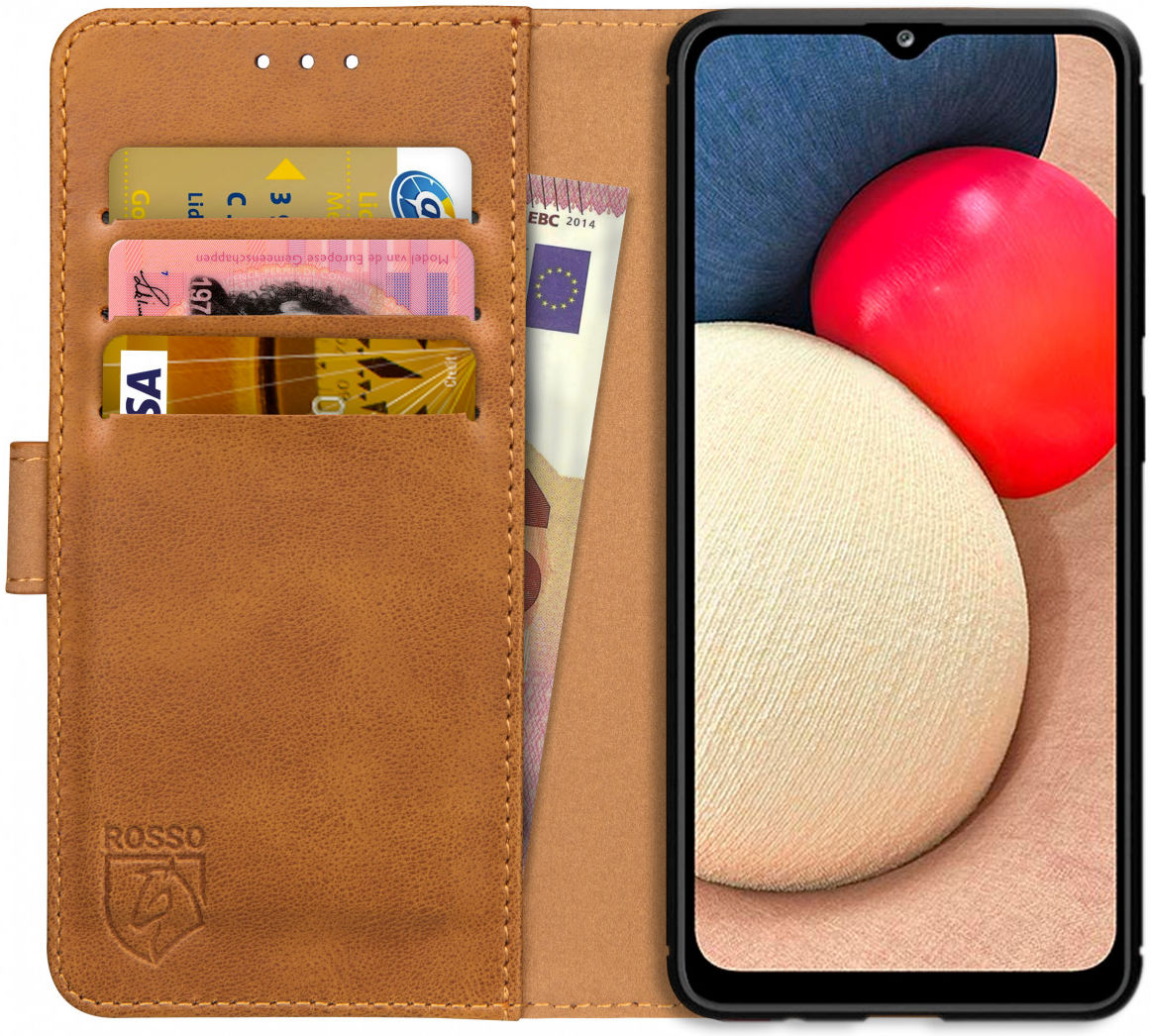 Rosso Element Samsung Galaxy A02S Hoesje Book Cover Lichtbruin afbeelding 1