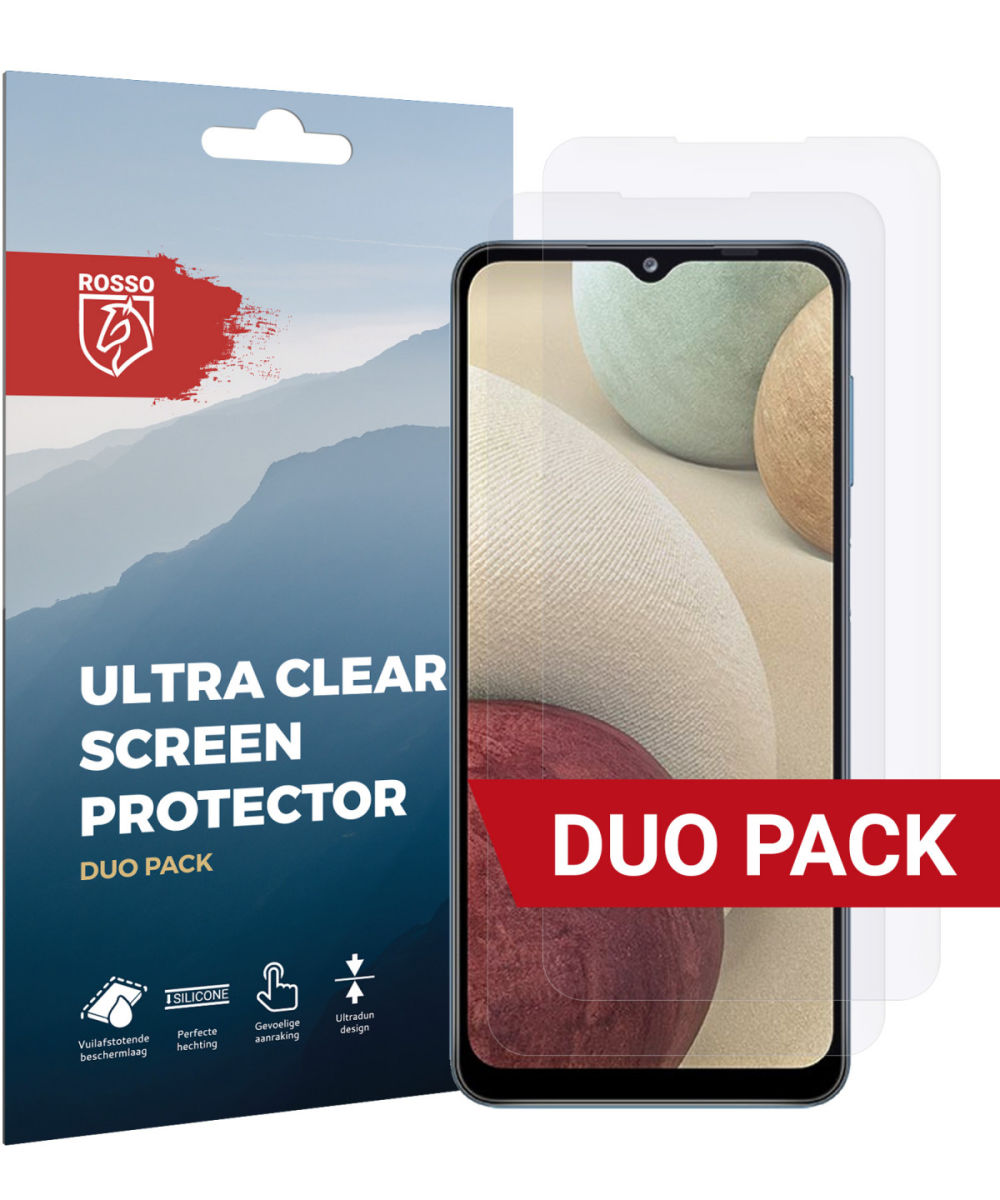 Rosso Samsung Galaxy A12 Screen Protector Ultra Clear Duo Pack afbeelding 1