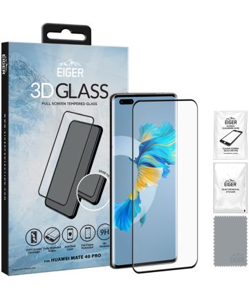 Eiger Huawei Mate 40 Pro Tempered Glass Case Friendly Gebogen Screen Protectors