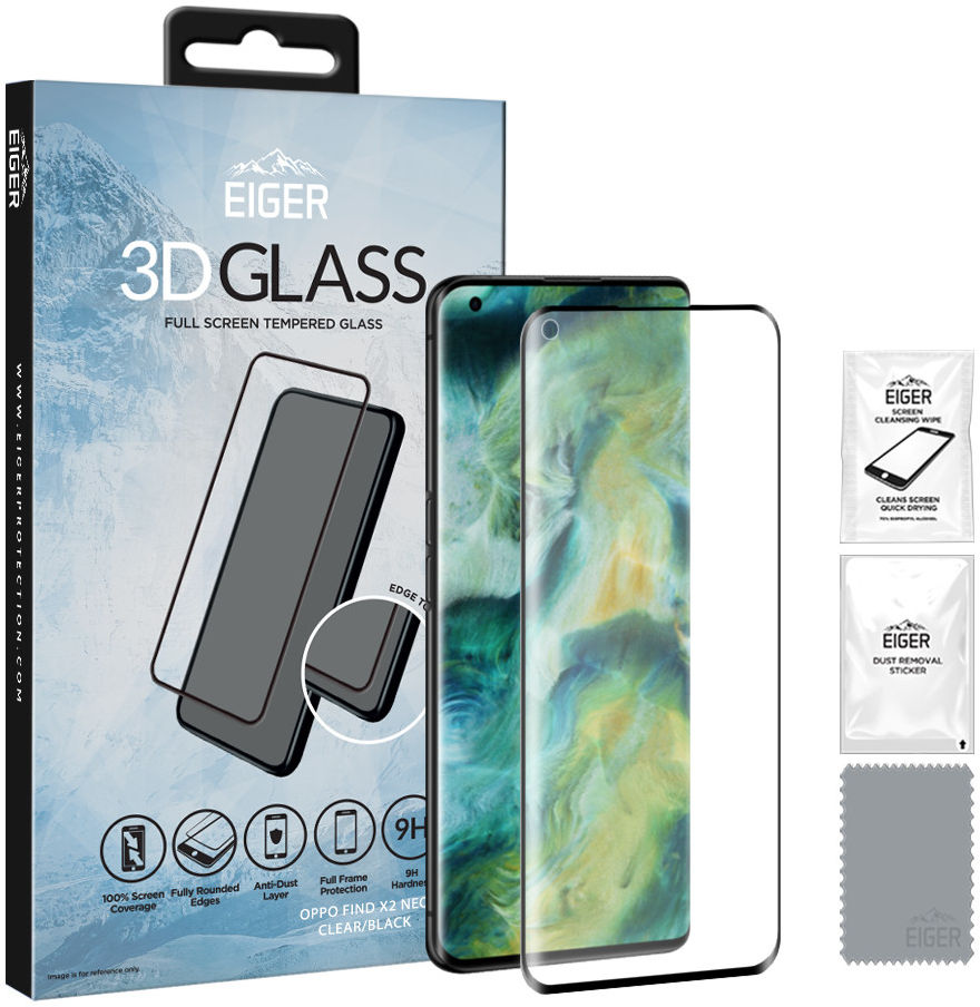 Eiger Oppo Find X2 Neo/Reno 3 Pro/Reno 4 Pro Tempered Glass Protector afbeelding 1
