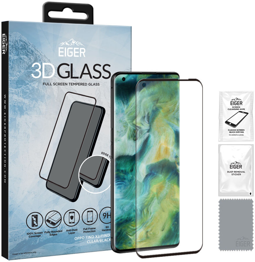 Eiger Oppo Find X2 / Find X2 Pro Tempered Glass Case Friendly Gebogen afbeelding 1
