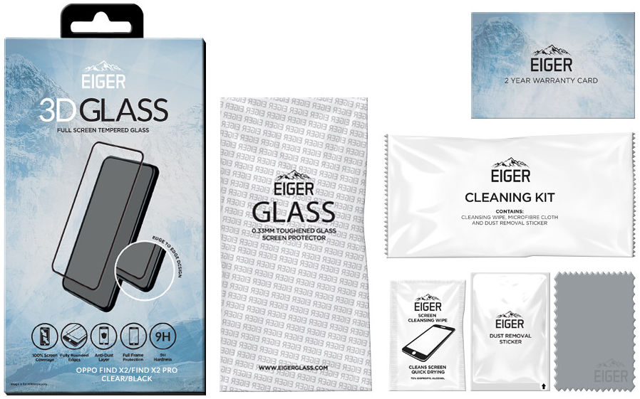 Eiger Oppo Find X2 / Find X2 Pro Tempered Glass Case Friendly Gebogen afbeelding 4