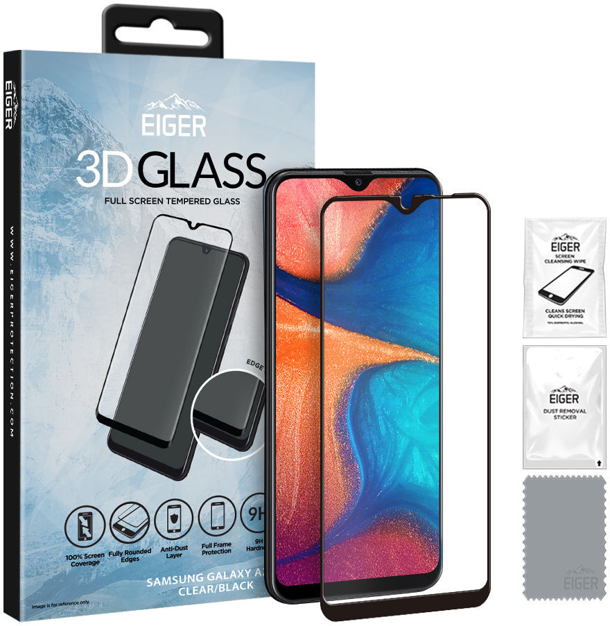 Eiger Samsung Galaxy A20e Tempered Glass Case Friendly Gebogen afbeelding 1