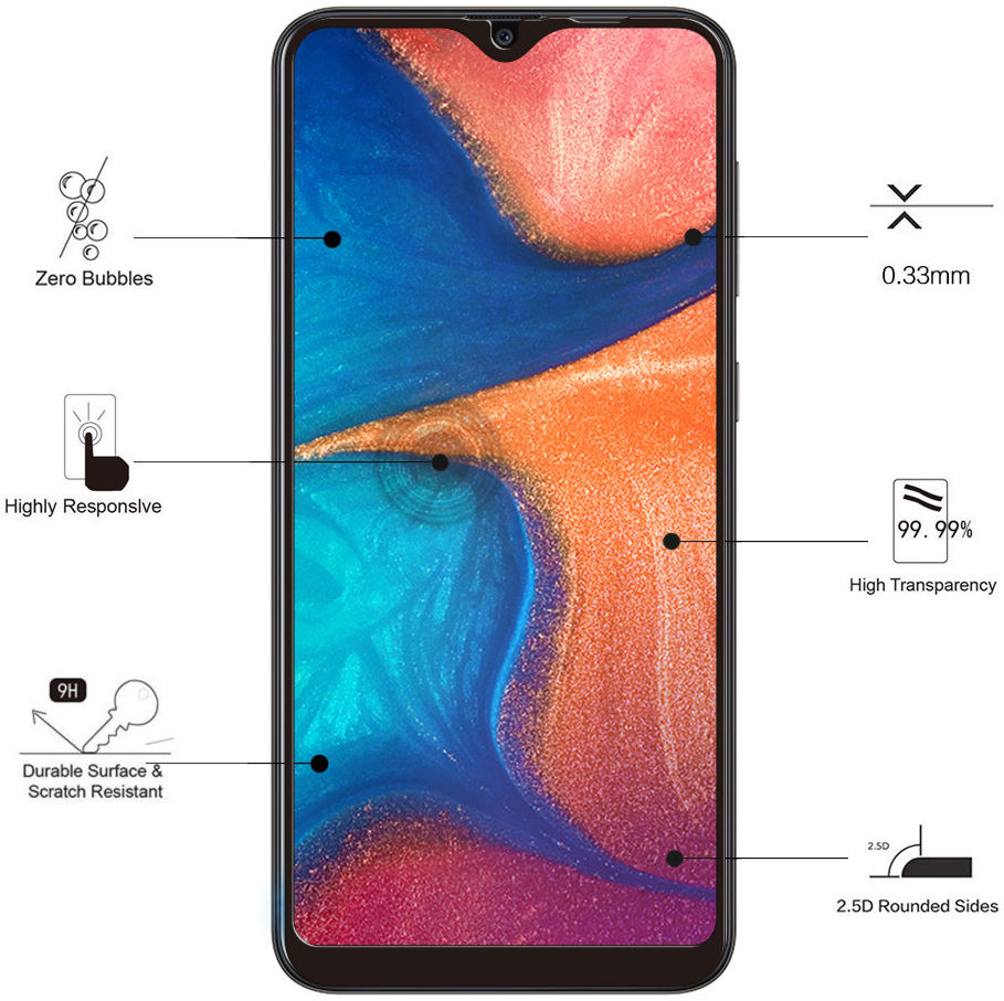 Eiger Samsung Galaxy A20e Tempered Glass Case Friendly Gebogen afbeelding 2