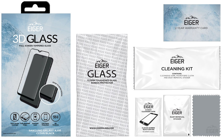 Eiger Samsung Galaxy A20e Tempered Glass Case Friendly Gebogen afbeelding 5