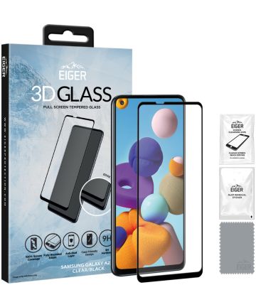 Eiger Samsung Galaxy A21s Tempered Glass Case Friendly Gebogen Screen Protectors