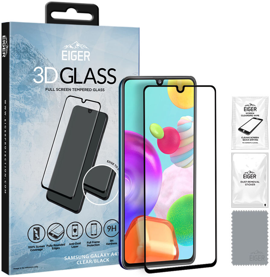 Eiger Samsung Galaxy A41 Tempered Glass Screenprotector Gebogen afbeelding 1