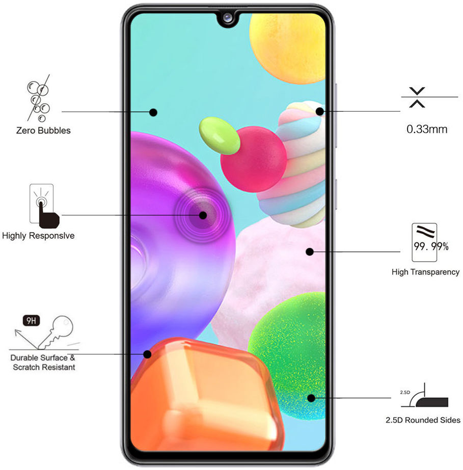 Eiger Samsung Galaxy A41 Tempered Glass Screenprotector Gebogen afbeelding 4