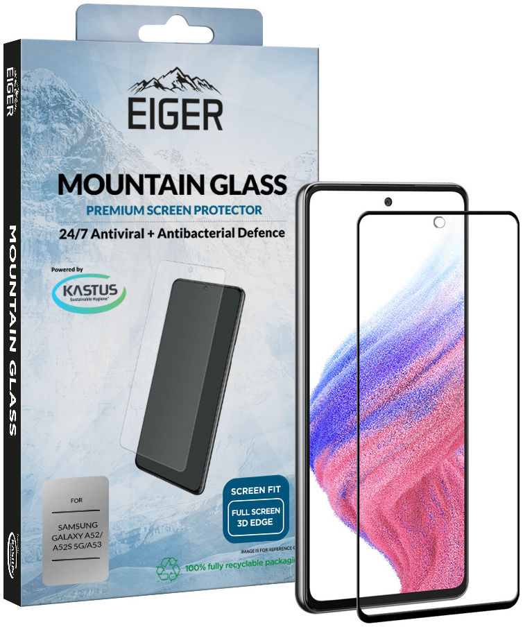 Eiger Samsung Galaxy A53 / A52(S) Tempered Glass Case Friendly Gebogen afbeelding 1