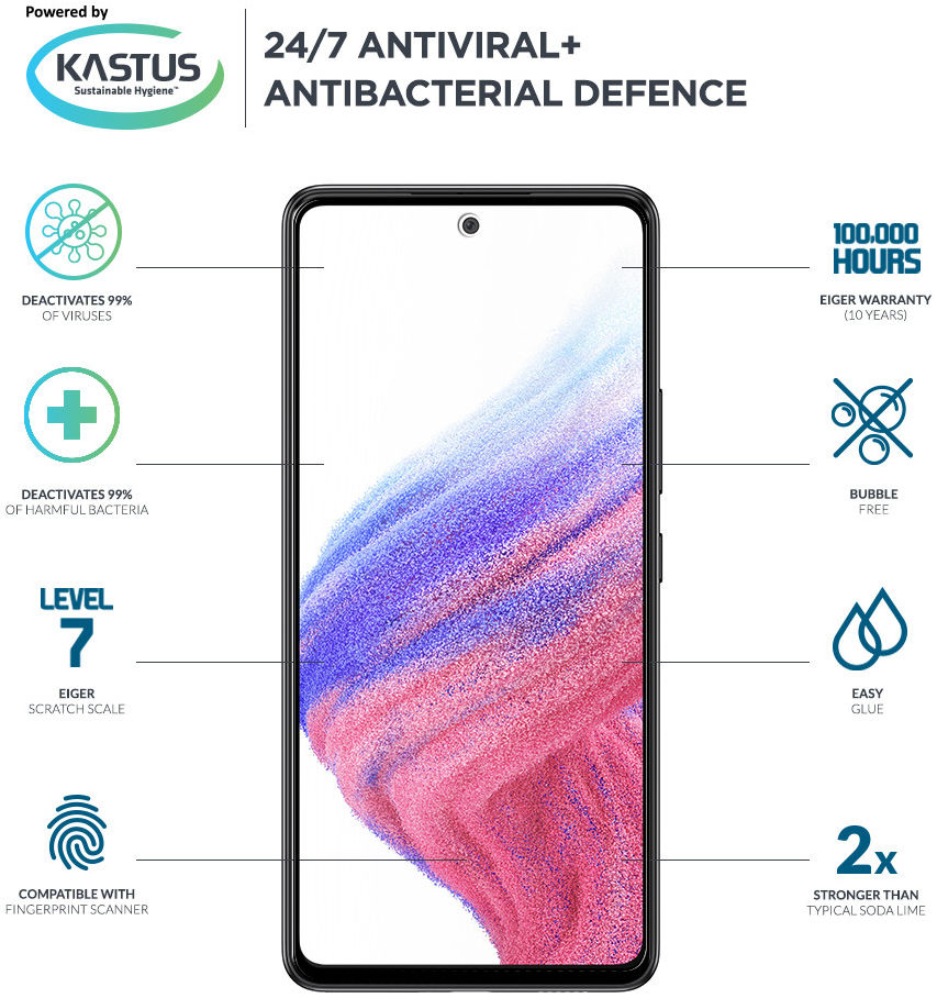 Eiger Samsung Galaxy A53 / A52(S) Tempered Glass Case Friendly Gebogen afbeelding 4
