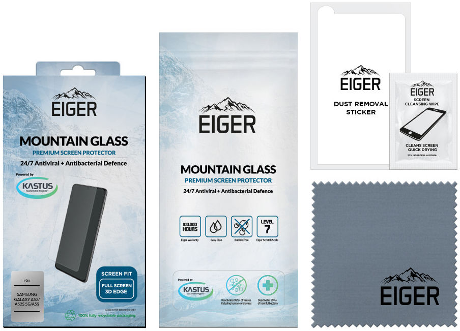Eiger Samsung Galaxy A53 / A52(S) Tempered Glass Case Friendly Gebogen afbeelding 7