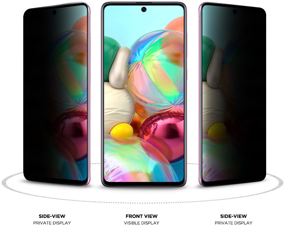 Eiger Samsung Galaxy A71 Privacy Glass Case Friendly Protector Gebogen afbeelding 3