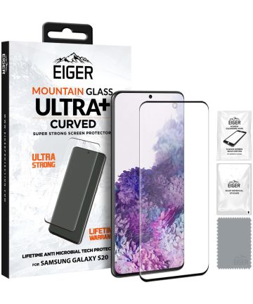 Eiger ULTRA+ Samsung Galaxy S20 Tempered Glass Antibacterieel Gebogen Screen Protectors