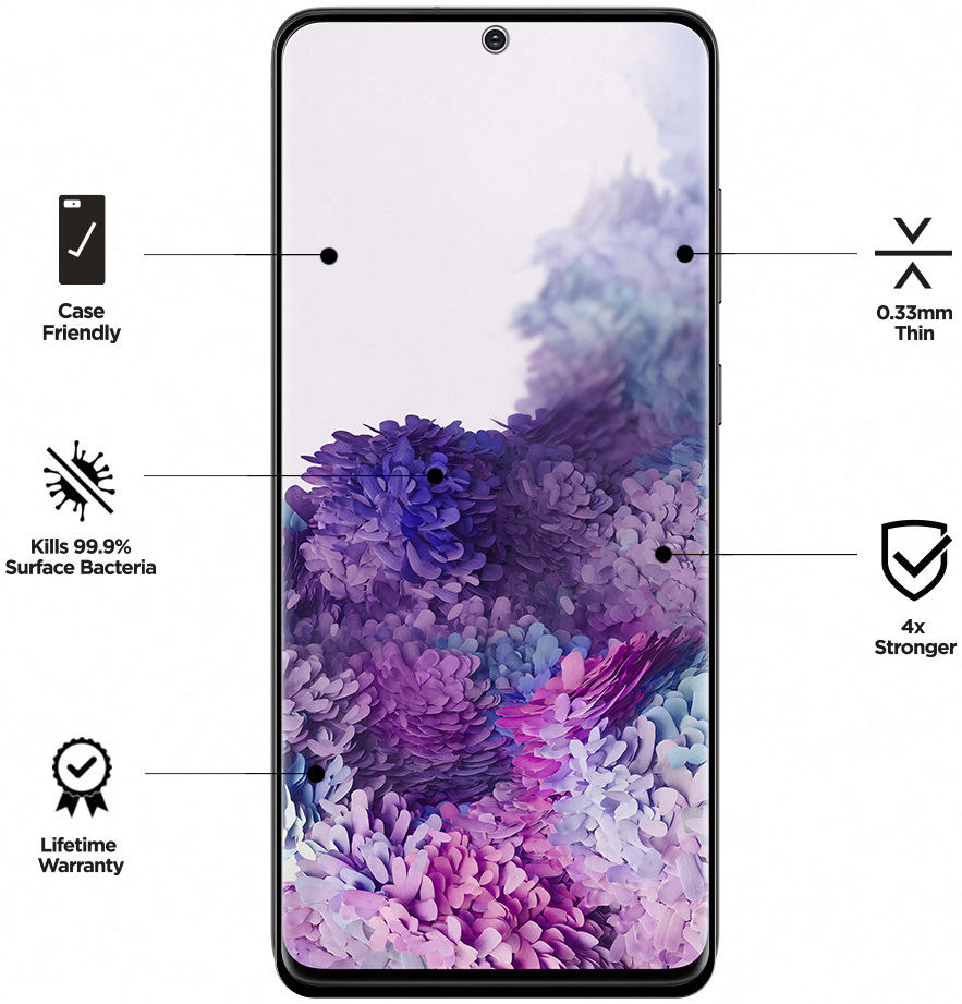 Eiger ULTRA+ Samsung Galaxy S20 Tempered Glass Antibacterieel Gebogen afbeelding 3