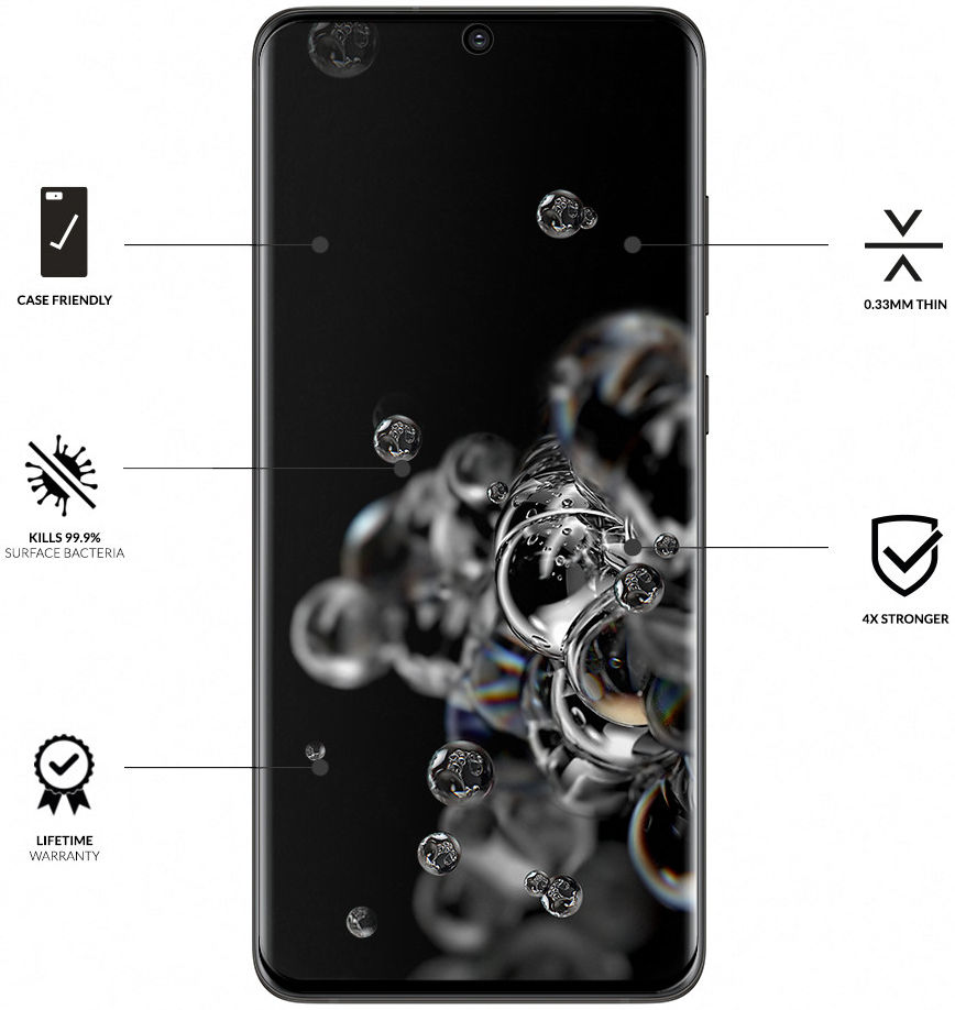 Eiger ULTRA+ Samsung S20 Ultra Tempered Glass Antibacterieel Gebogen afbeelding 3