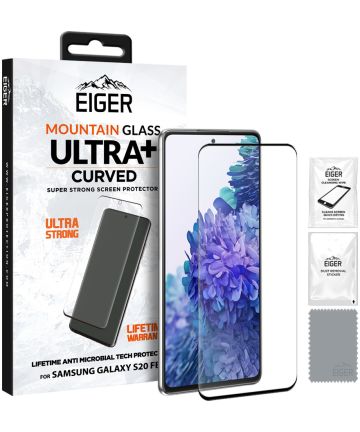 Eiger ULTRA+ Samsung S20 FE Tempered Glass Antibacterieel Gebogen Screen Protectors
