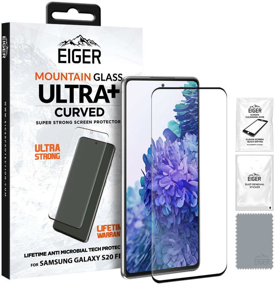 Eiger ULTRA+ Samsung S20 FE Tempered Glass Antibacterieel Gebogen afbeelding 1