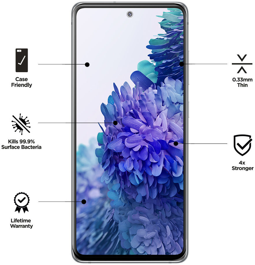Eiger ULTRA+ Samsung S20 FE Tempered Glass Antibacterieel Gebogen afbeelding 3