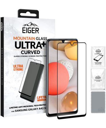 Eiger Ultra+ Samsung Galaxy A42 Tempered Glass Antibacterieel Gebogen Screen Protectors