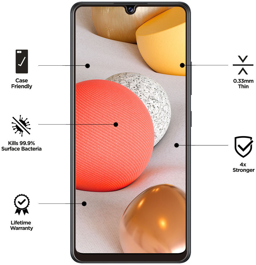 Eiger Ultra+ Samsung Galaxy A42 Tempered Glass Antibacterieel Gebogen afbeelding 3