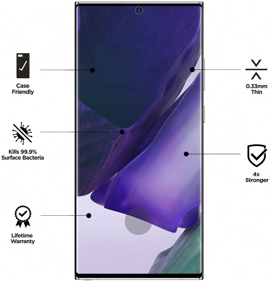 Eiger ULTRA+ Samsung Note 20 Ultra Screen Protector Antibacterieel afbeelding 3