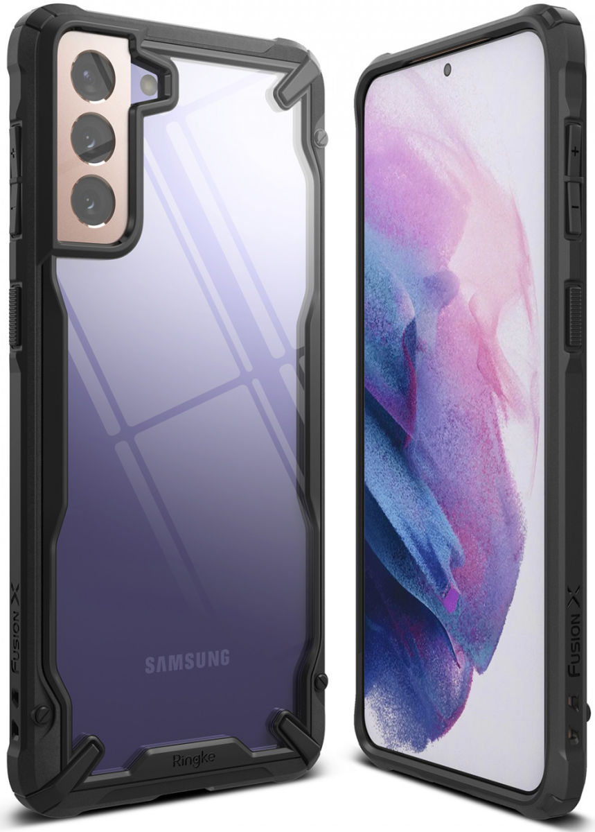Ringke Fusion X Samsung Galaxy S21 Hoesje Transparant Zwart afbeelding 1