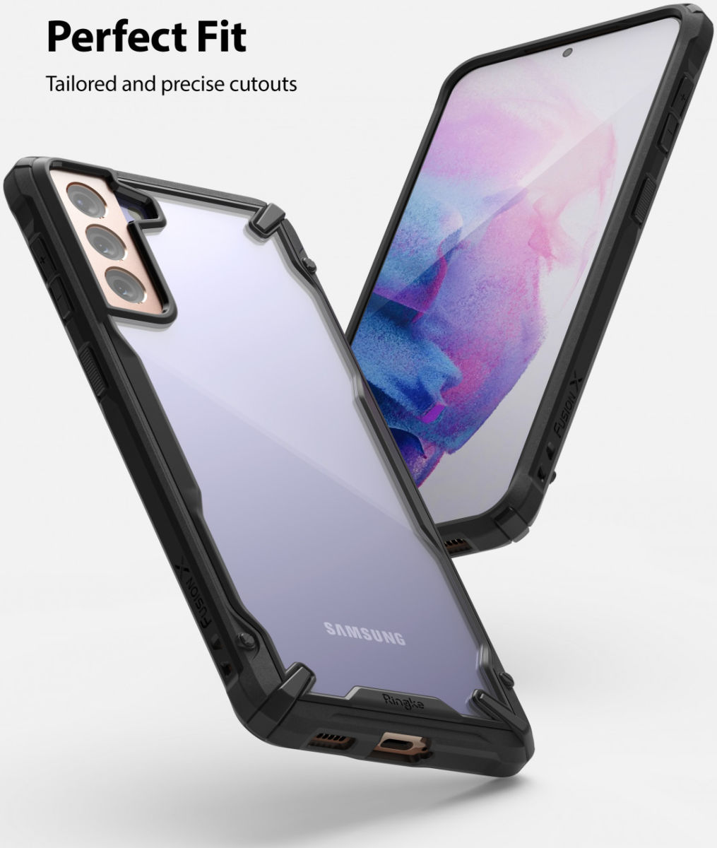 Ringke Fusion X Samsung Galaxy S21 Hoesje Transparant Zwart afbeelding 3