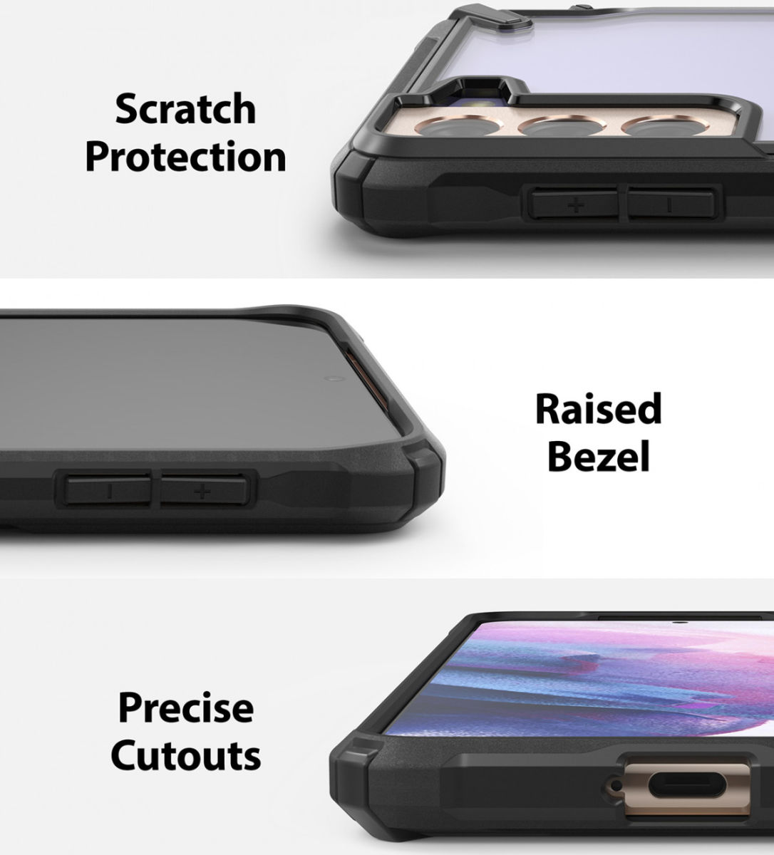 Ringke Fusion X Samsung Galaxy S21 Hoesje Transparant Zwart afbeelding 5