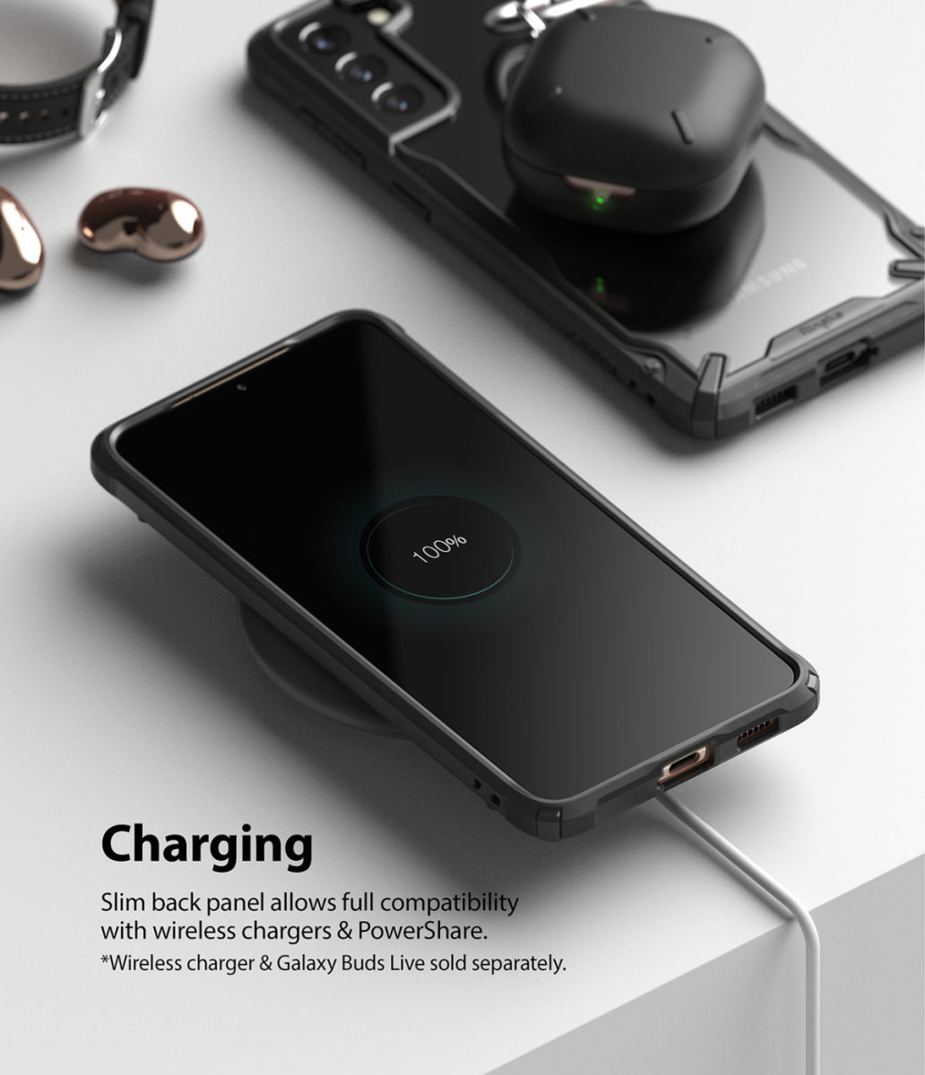 Ringke Fusion X Samsung Galaxy S21 Hoesje Transparant Zwart afbeelding 7
