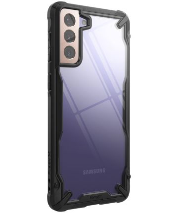 Ringke Fusion X Samsung Galaxy S21 Plus Hoesje Transparant Zwart Hoesjes