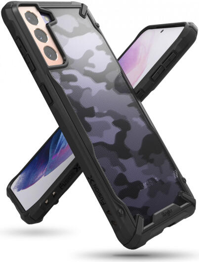 Ringke Fusion X Samsung Galaxy S21 Plus Hoesje Camo Zwart afbeelding 9