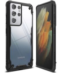 Ringke Fusion X Samsung Galaxy S21 Ultra Hoesje Transparant Zwart