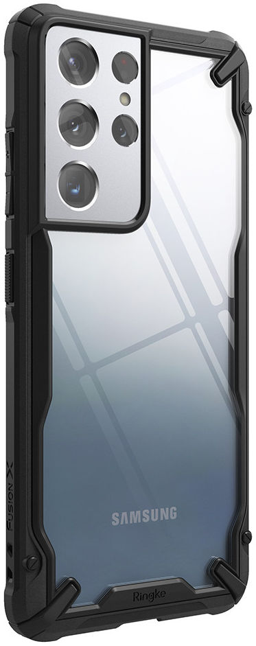 Ringke Fusion X Samsung Galaxy S21 Ultra Hoesje Transparant Zwart afbeelding 2