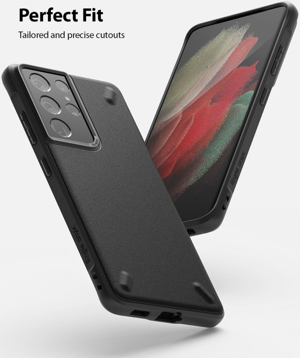 Ringke Onyx Samsung Galaxy S21 Ultra Hoesje Flexibel TPU Zwart afbeelding 3