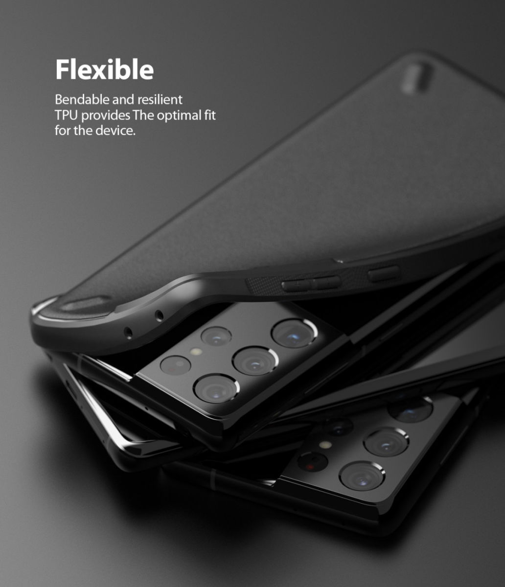 Ringke Onyx Samsung Galaxy S21 Ultra Hoesje Flexibel TPU Zwart afbeelding 4