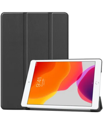 Apple iPad 10.2 (2021/2020/2019) Hoes Tri-Fold Book Case Zwart Hoesjes
