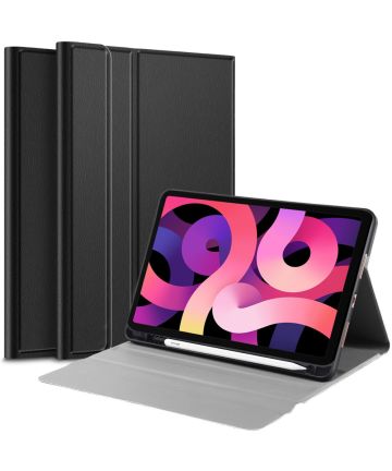 Apple iPad Air 2020 / 2022 Hoes Tri-Fold Book Case Zwart Hoesjes